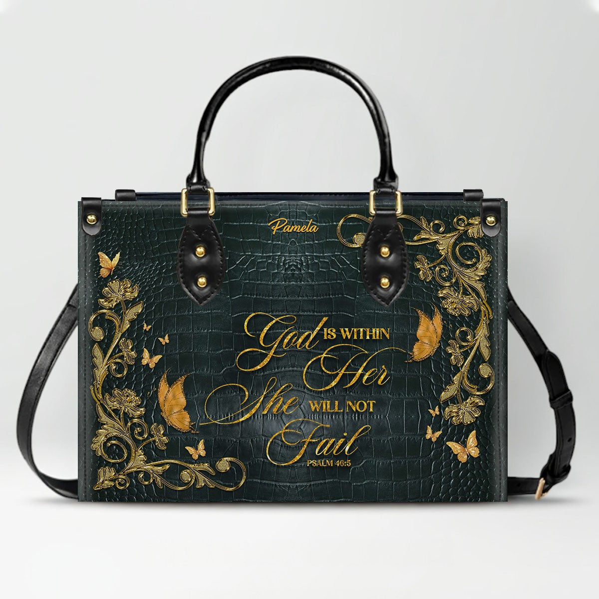 CHRISTIANARTBAG Handbags Albino Croc - Custom Bible Verses Name & Color - Personalized Leather Handbag - CABLTB04012226