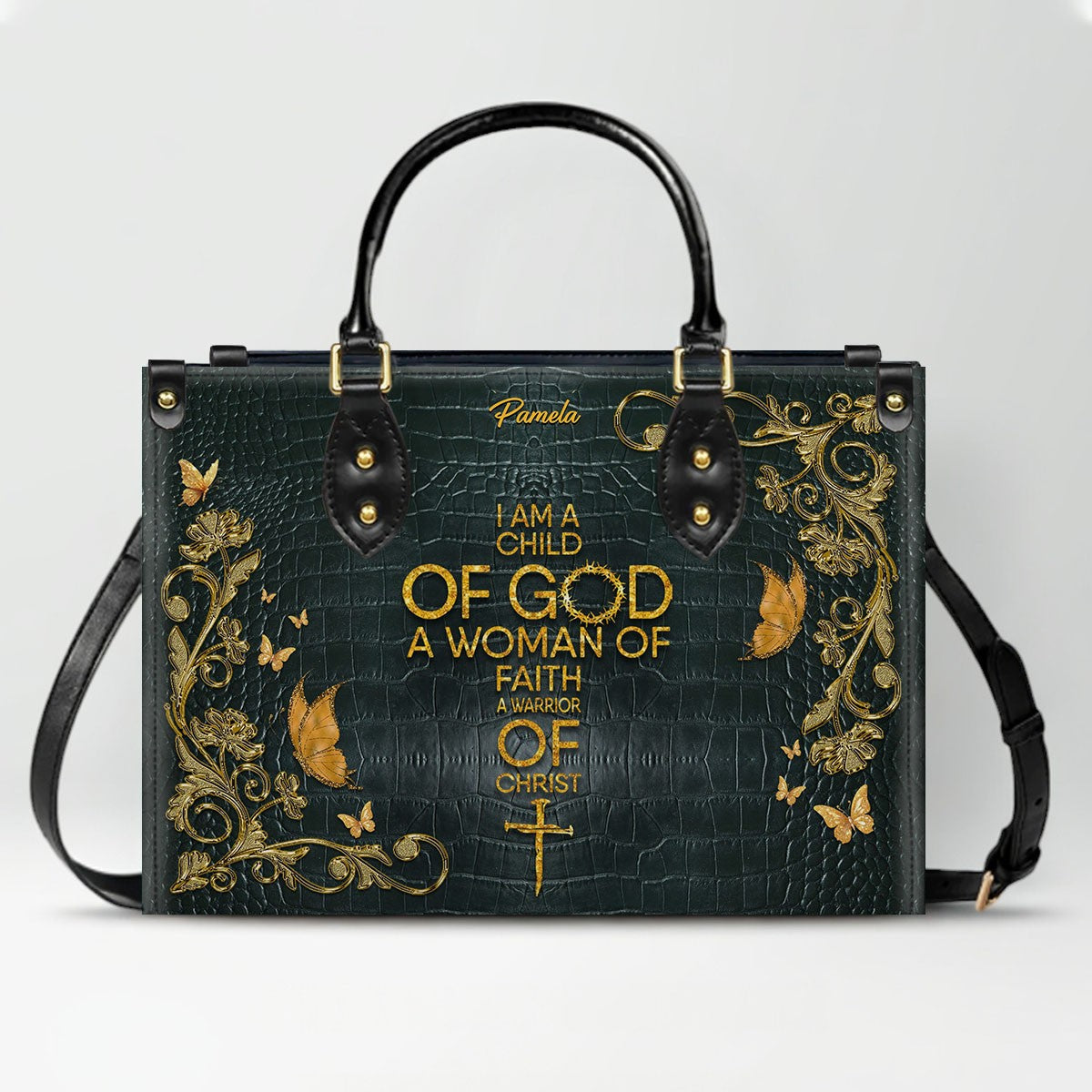 CHRISTIANARTBAG Handbags Albino Croc - Custom Bible Verses Name & Color - Personalized Leather Handbag - CABLTB04012226