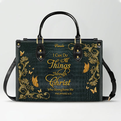 CHRISTIANARTBAG Handbags Albino Croc - Custom Bible Verses Name & Color - Personalized Leather Handbag - CABLTB04012226