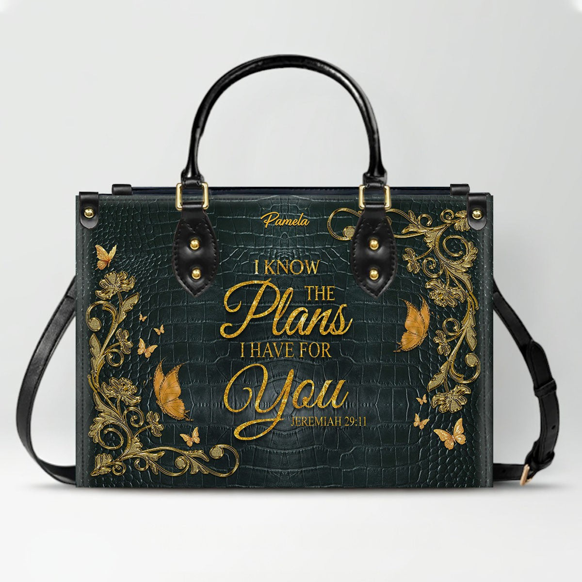CHRISTIANARTBAG Handbags Albino Croc - Custom Bible Verses Name & Color - Personalized Leather Handbag - CABLTB04012226