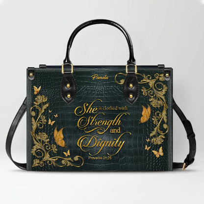 CHRISTIANARTBAG Handbags Albino Croc - Custom Bible Verses Name & Color - Personalized Leather Handbag - CABLTB04012226