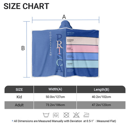 Personalized Wearable Hooded Blanket with Custom Name & Bible Verses – CHRISTIANARTBAG | Adjustable Colors & Christian Gift