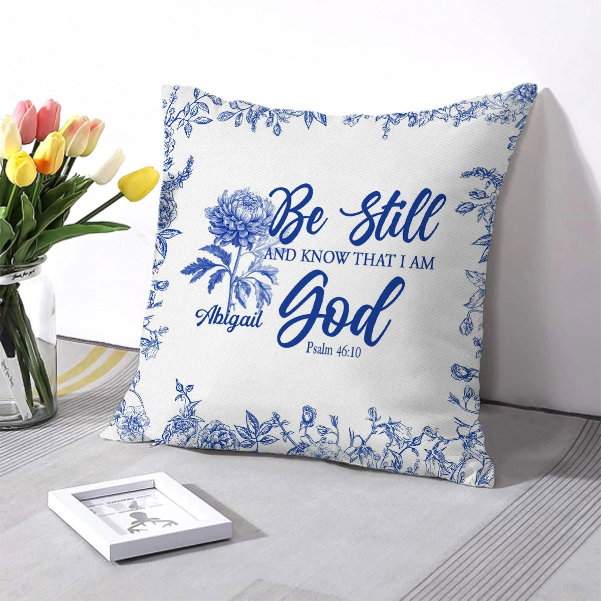 Personalized Christian Pillow with Name & Bible Blessing – Custom Scripture Cushion by CHRISTIANARTBAG