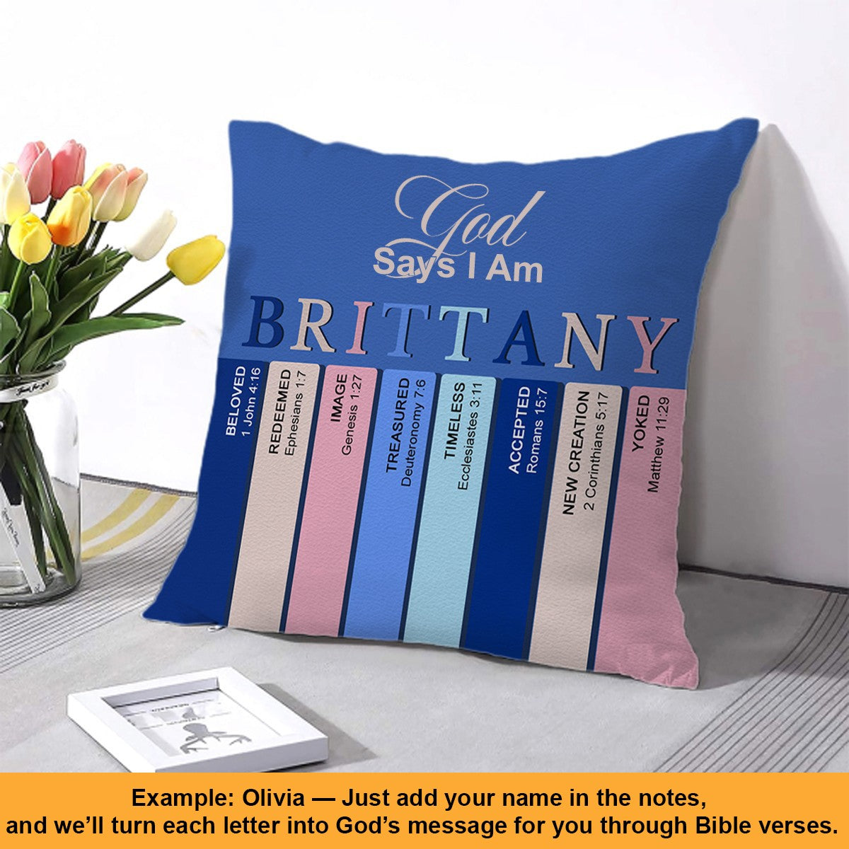 Personalized Christian Pillow with Custom Name & Bible Verses – Faith-Inspired Cushion by CHRISTIANARTBAG