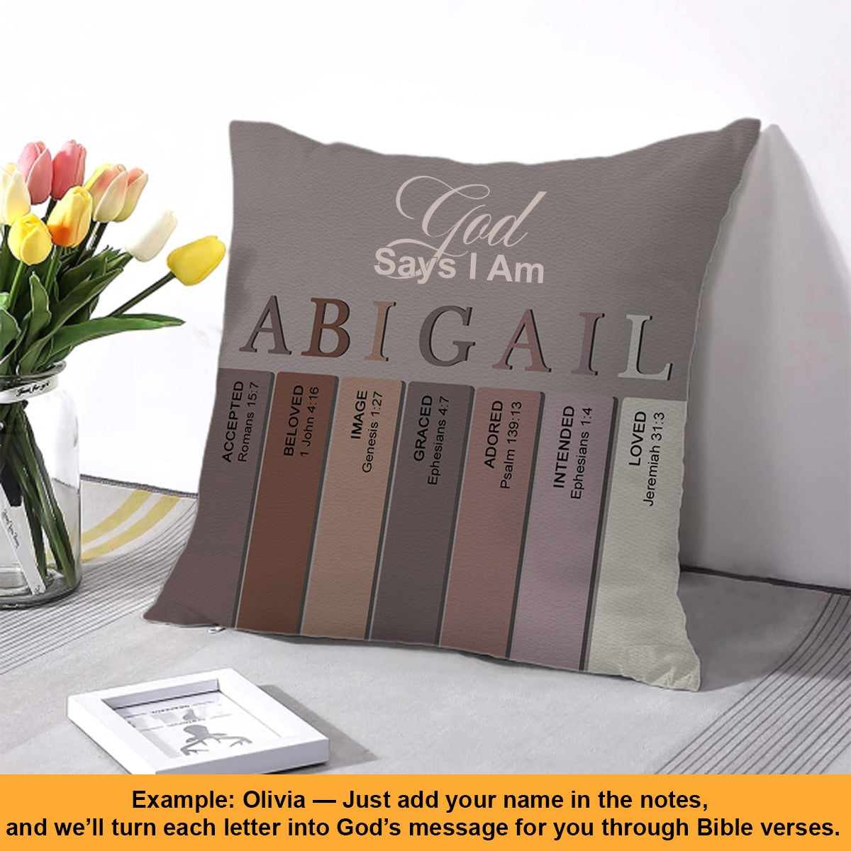 Personalized Christian Pillow with Custom Name & Bible Verses – Faith-Inspired Cushion by CHRISTIANARTBAG