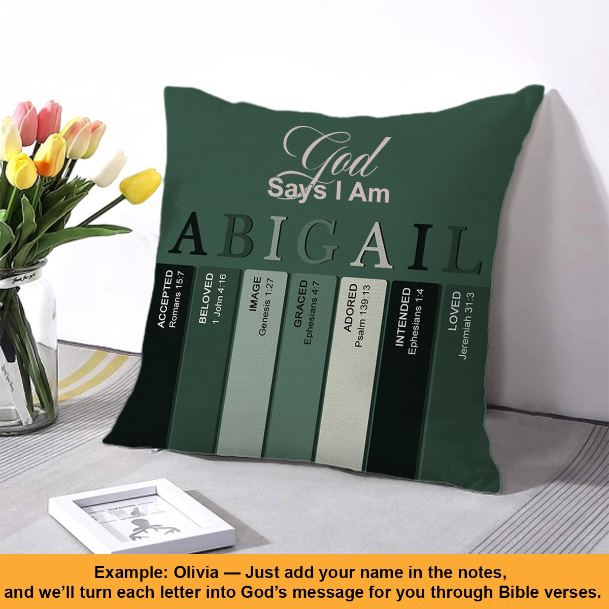 Personalized Christian Pillow with Custom Name & Bible Verses – Faith-Inspired Cushion by CHRISTIANARTBAG