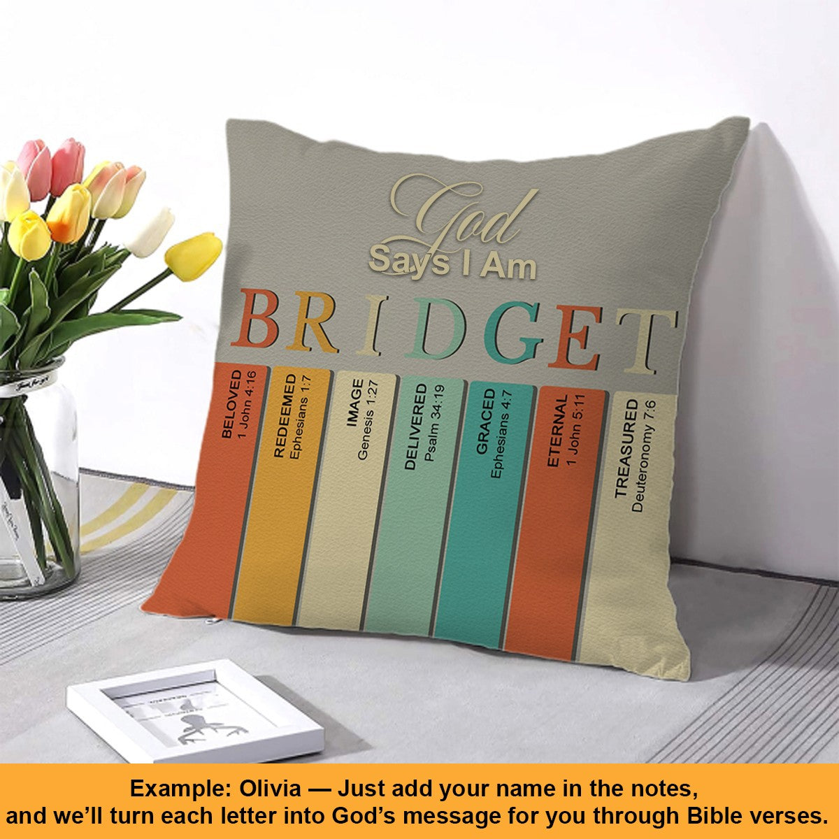 Personalized Christian Pillow with Custom Name & Bible Verses – Faith-Inspired Cushion by CHRISTIANARTBAG