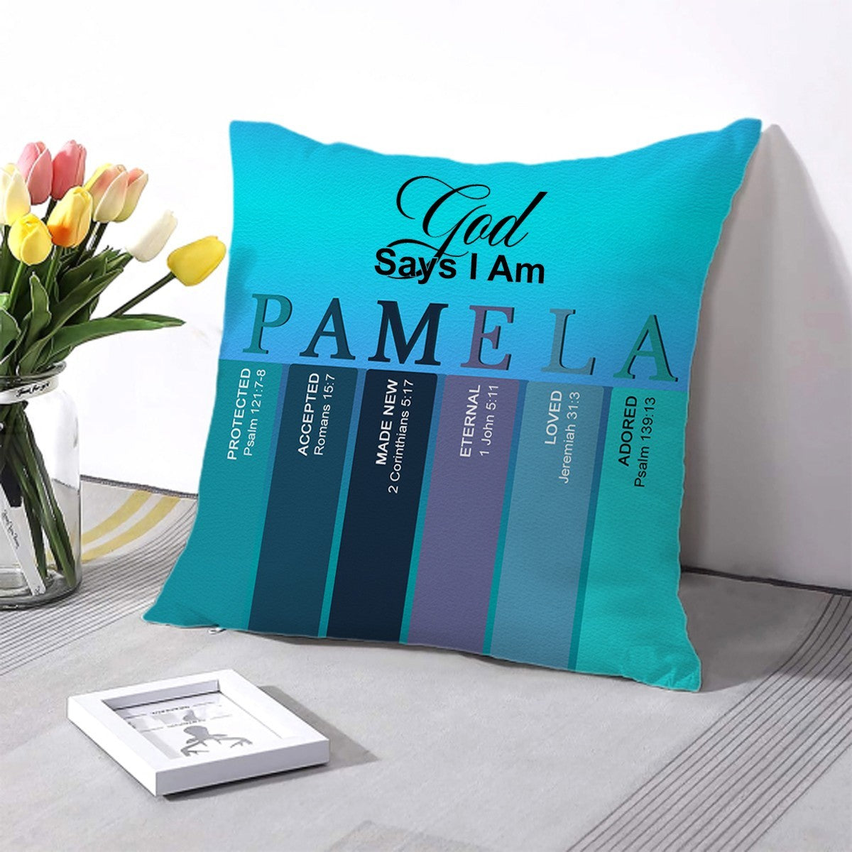 Personalized Christian Pillow with Custom Name & Bible Verses – Faith-Inspired Cushion by CHRISTIANARTBAG
