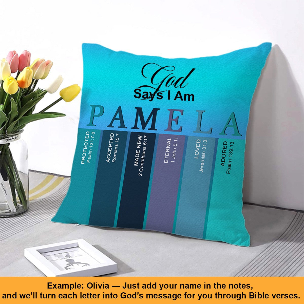 Personalized Christian Pillow with Custom Name & Bible Verses – Faith-Inspired Cushion by CHRISTIANARTBAG