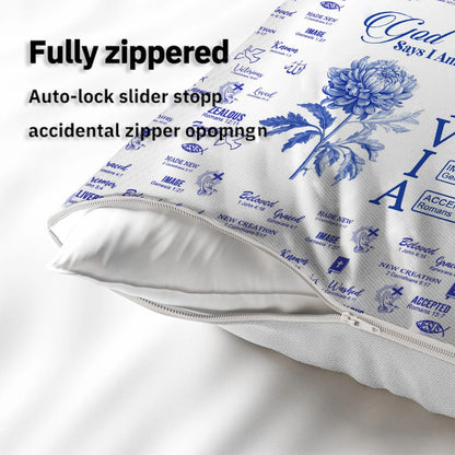 Personalized Christian Pillow with Bible Verses & Birth Month Flower – Custom Name Cushion by CHRISTIANARTBAG