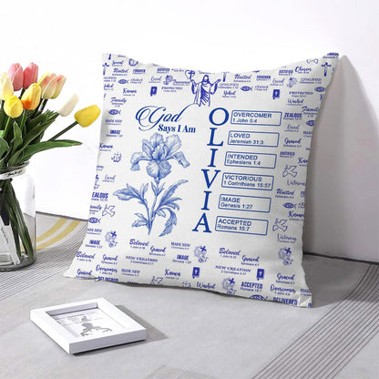 Personalized Christian Pillow with Bible Verses & Birth Month Flower – Custom Name Cushion by CHRISTIANARTBAG