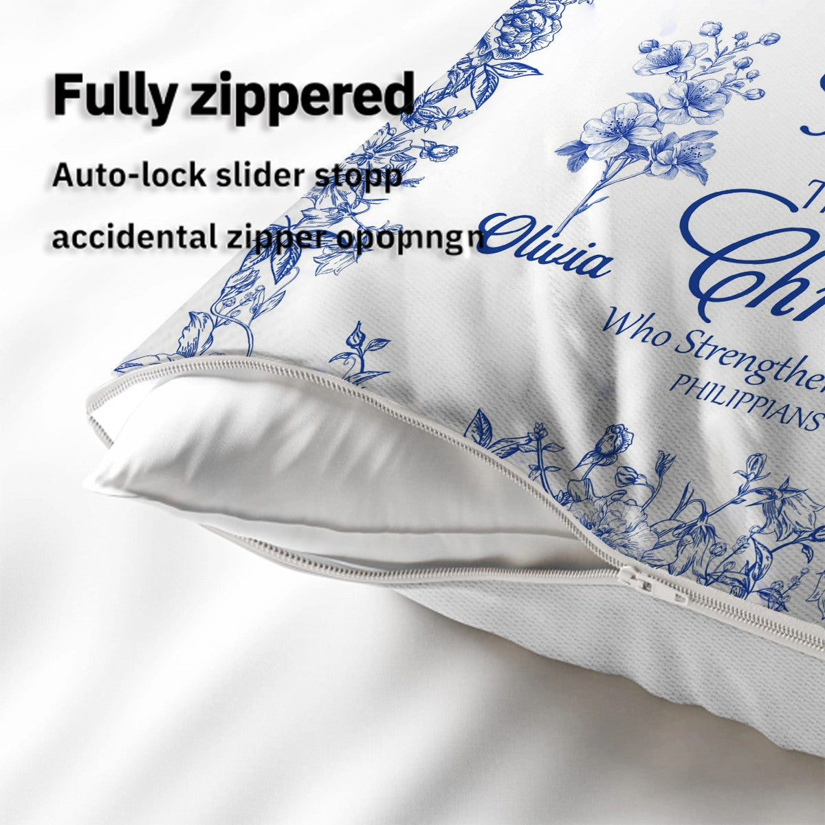 Personalized Christian Pillow with Name & Bible Blessing – Custom Scripture Cushion by CHRISTIANARTBAG