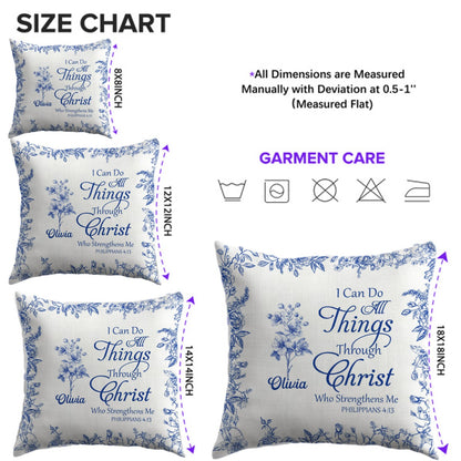 Personalized Christian Pillow with Name & Bible Blessing – Custom Scripture Cushion by CHRISTIANARTBAG