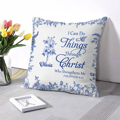 Personalized Christian Pillow with Name & Bible Blessing – Custom Scripture Cushion by CHRISTIANARTBAG