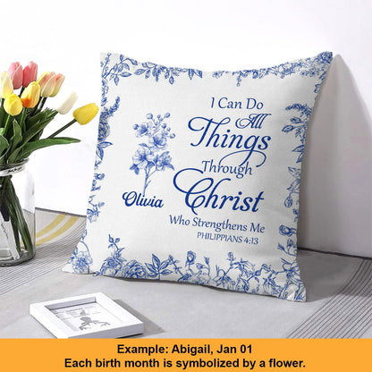 Personalized Christian Pillow with Name & Bible Blessing – Custom Scripture Cushion by CHRISTIANARTBAG