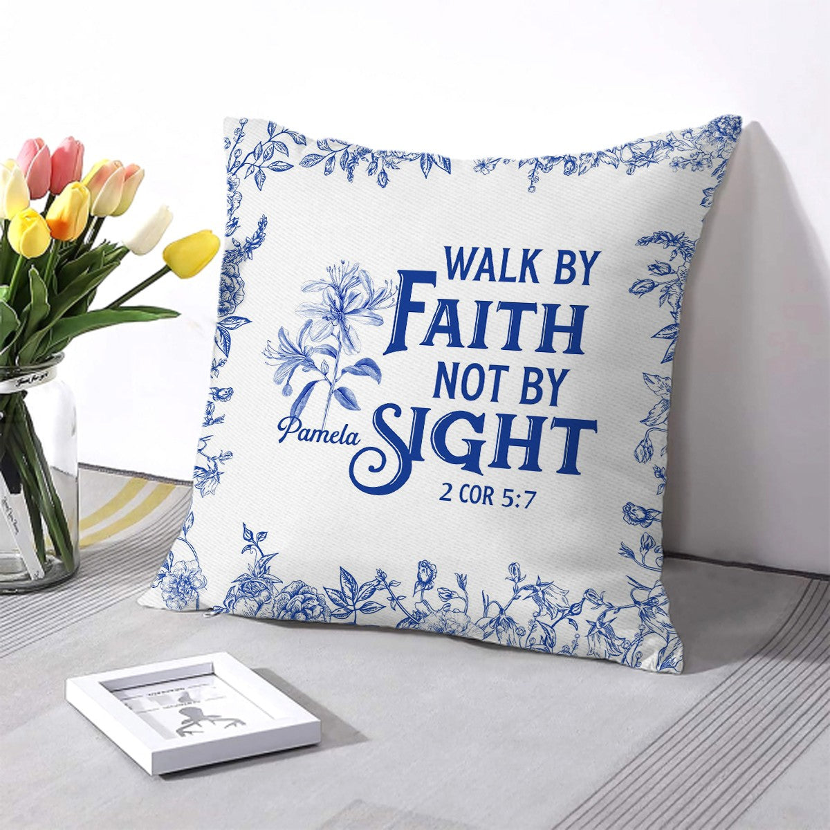 Personalized Christian Pillow with Name & Bible Blessing – Custom Scripture Cushion by CHRISTIANARTBAG