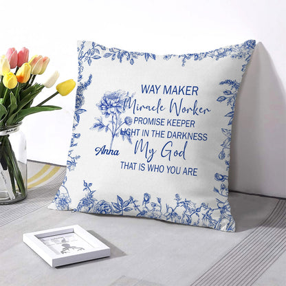 Personalized Christian Pillow with Name & Bible Blessing – Custom Scripture Cushion by CHRISTIANARTBAG