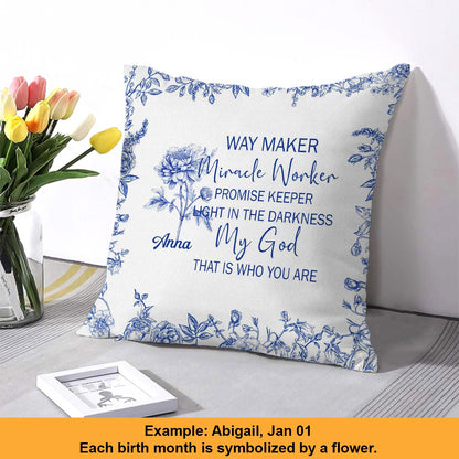 Personalized Christian Pillow with Name & Bible Blessing – Custom Scripture Cushion by CHRISTIANARTBAG