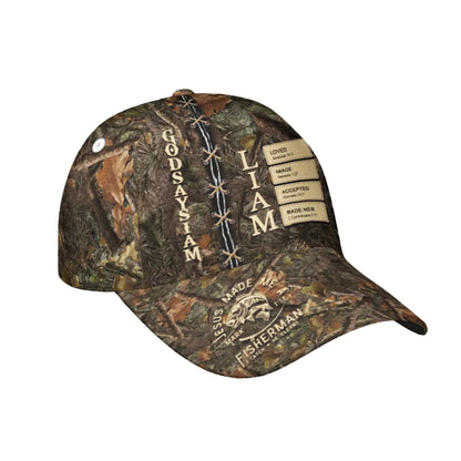 Jesus Made Me a Fisherman – Personalized Christian Cap with Name & Bible Verses