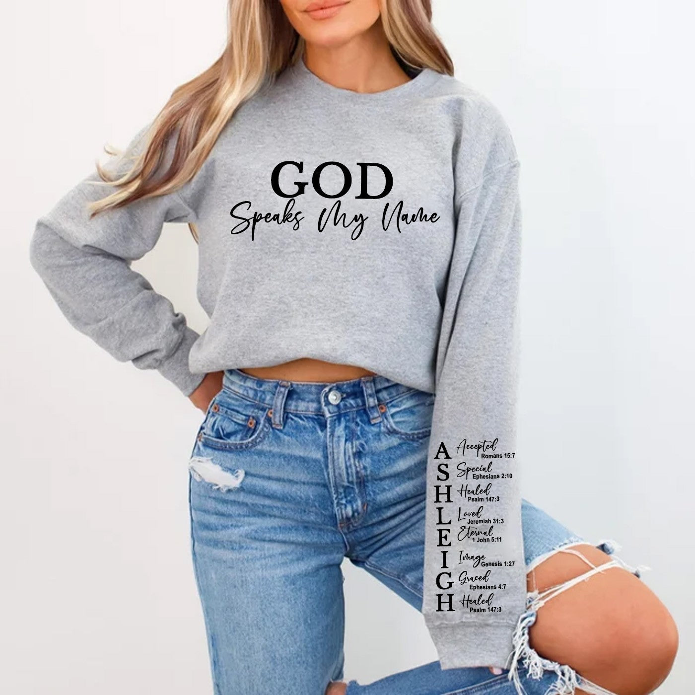 CHRISTIANARTBAG Personalized Sweatshirt : Uncover the sacred meaning of your name - GOD Says I Am - Personalized T-Shirt - CAB01121324