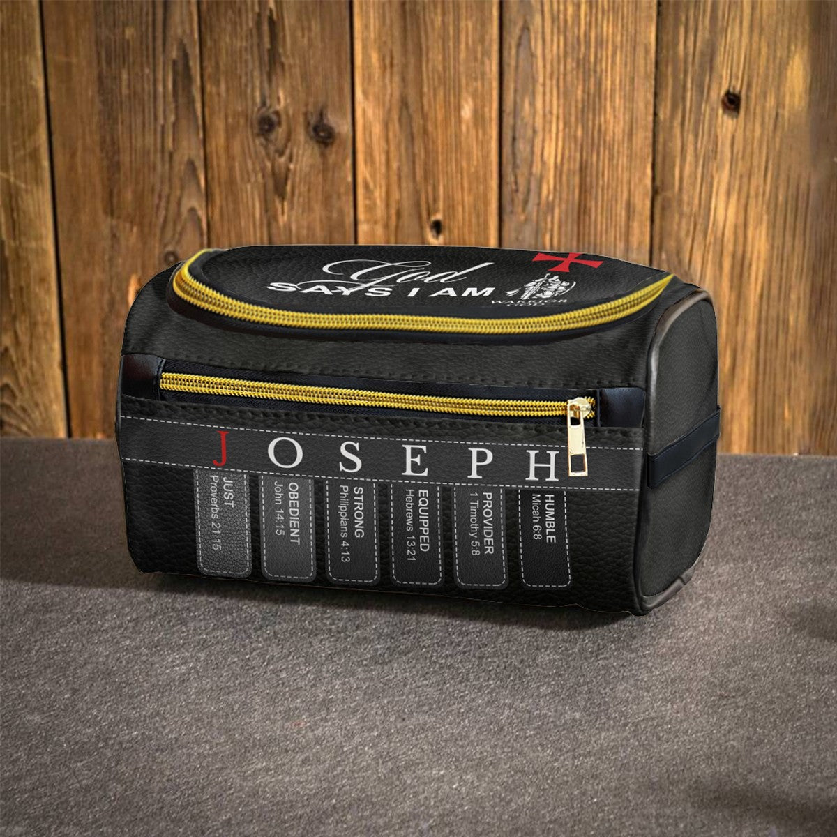 Personalized Christian Toiletry Bag – Custom Name Travel Organizer with Bible Verses | CHRISTIANARTBAG