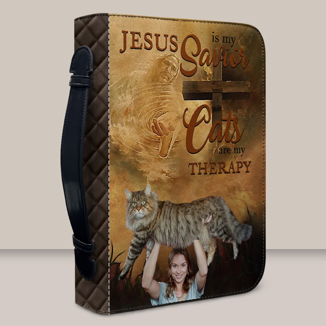 Personalized Bible Cover with Pet Photo & Name – Christian Gift with Dog or Cat Design and Inspirational Scripture Quote