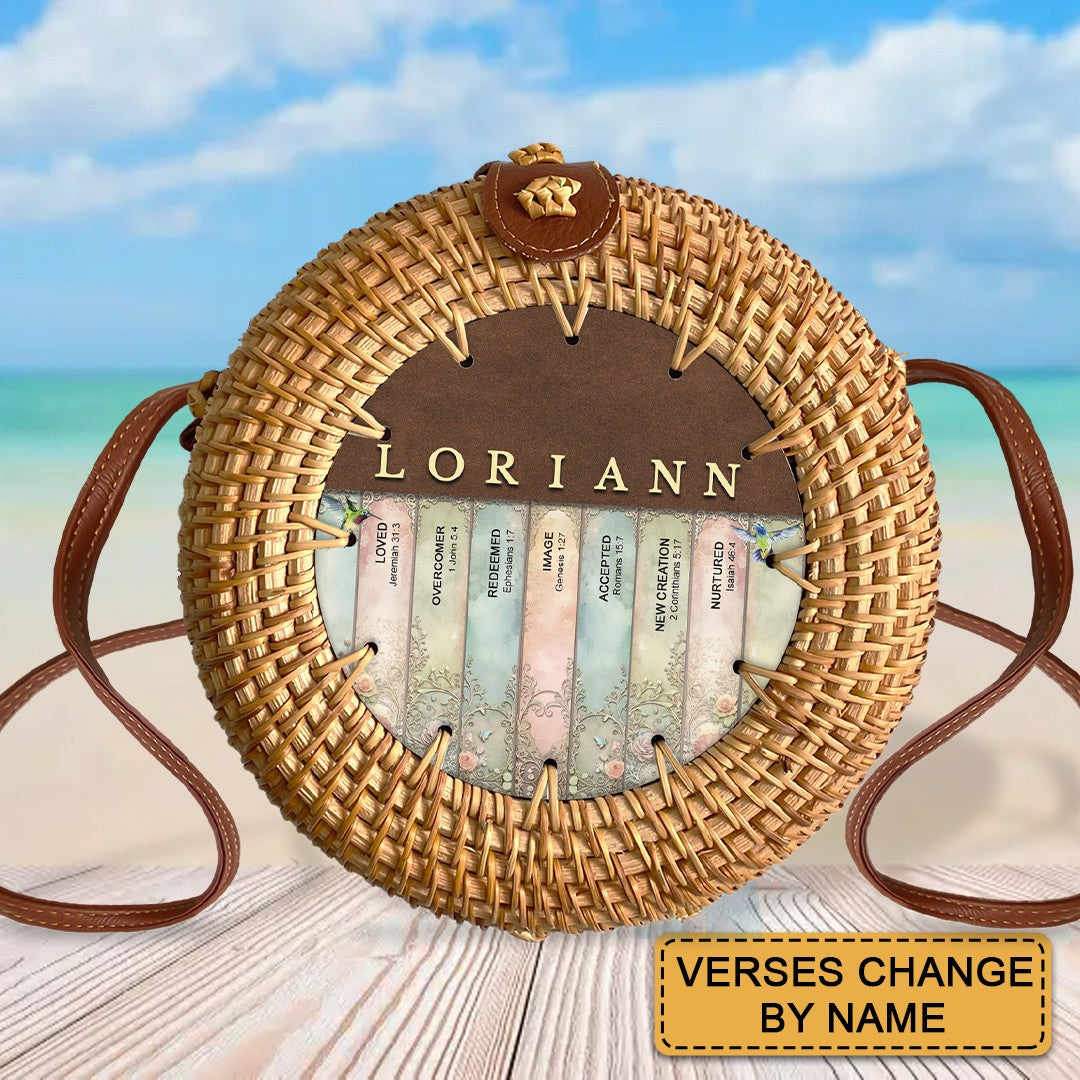 Christianartbag Rattan Bag | Uncover the sacred meaning of your name - Personalized Rattan Bag for Christian Women – Faith-Inspired, Eco-Friendly & Stylish