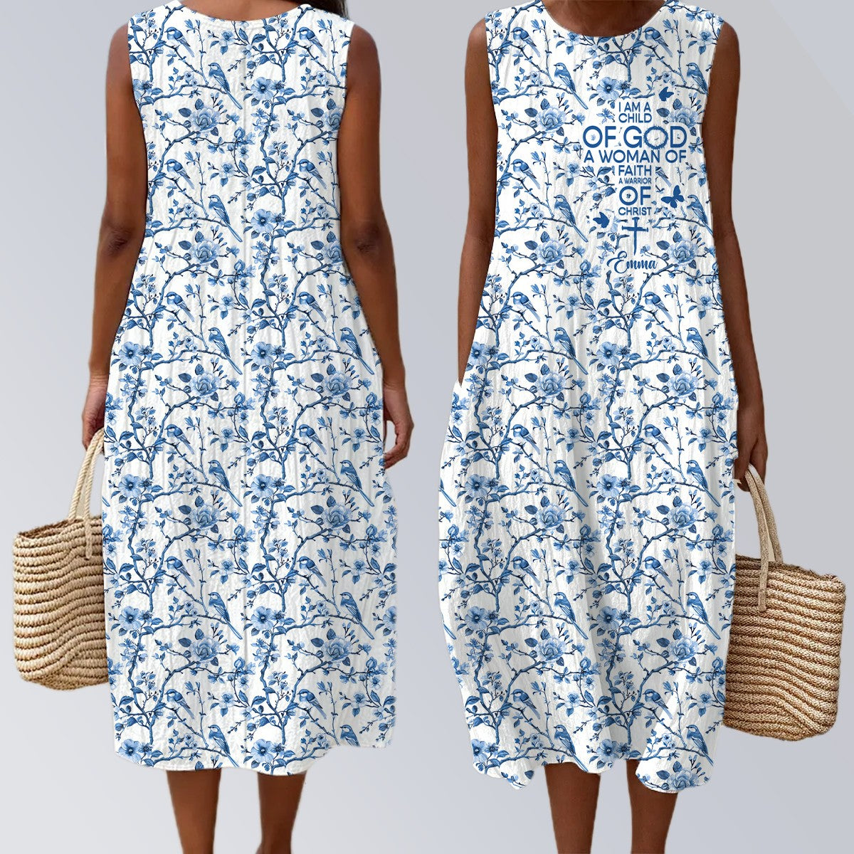 Personalized Christian Floral Summer Dress – I Am A Child Of GOD A Woman Of Faith Maxi Dress