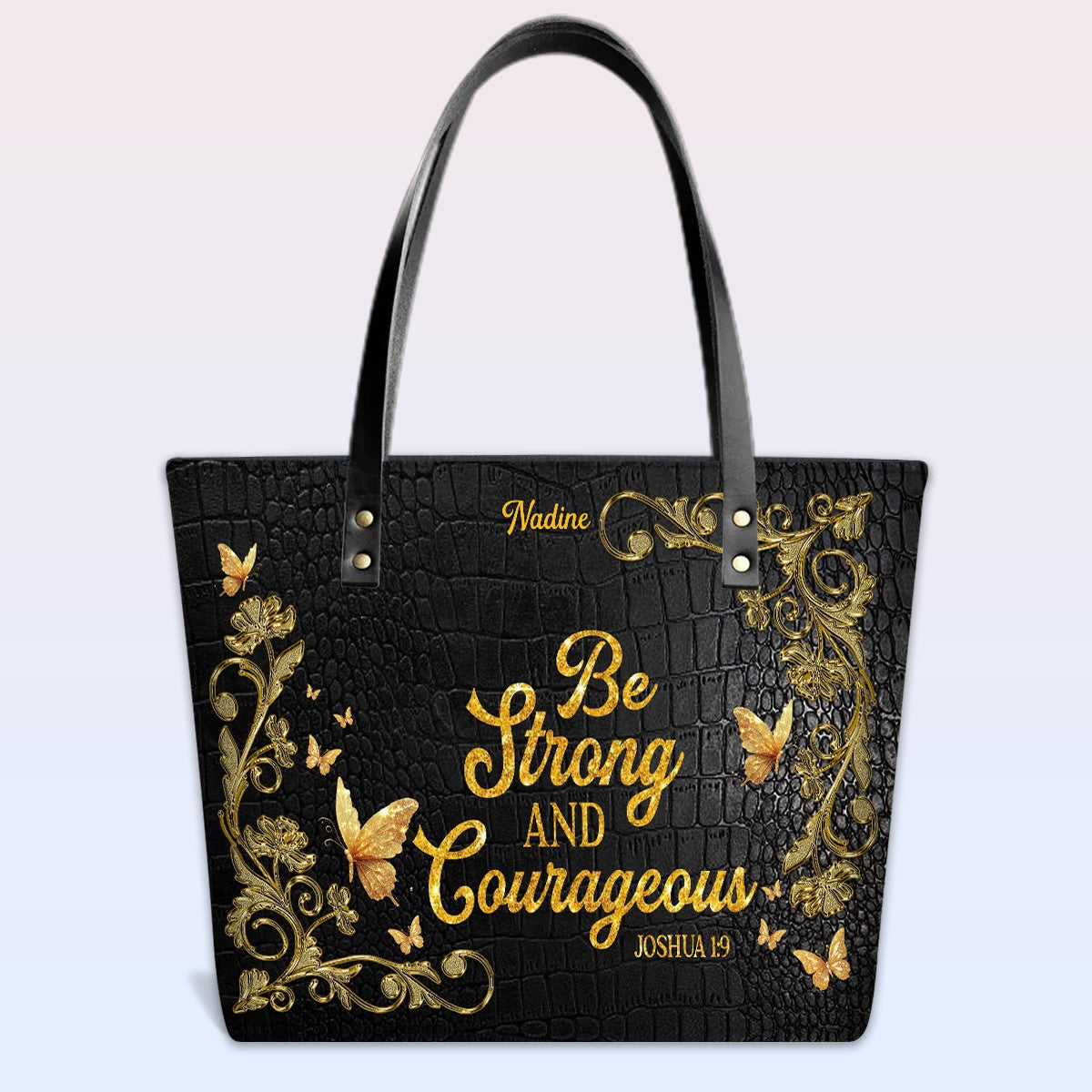 Personalized Leather Tote Bag with Bible Verses – Custom Faith-Inspired Leather TOTE Bag | CHRISTIANARTBAG CAB01040126