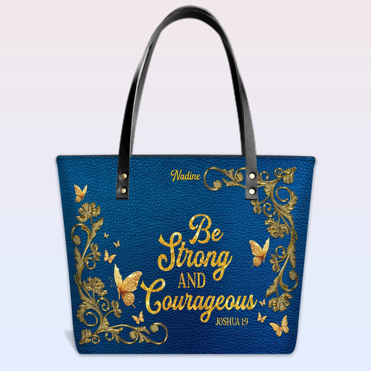 Personalized Leather Tote Bag with Bible Verses – Custom Faith-Inspired Leather TOTE Bag | CHRISTIANARTBAG CAB01040126