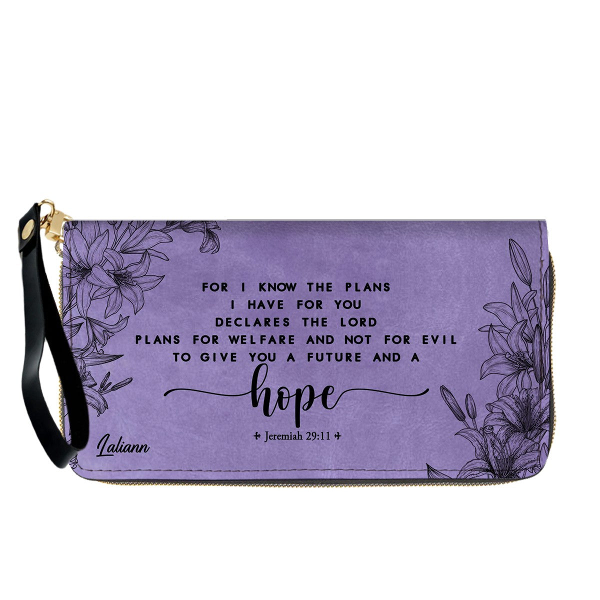 CHRISTIANARTBAG Personalized Purple Leather Bag - Custom Bible Verse Handbag - Floral Christian Gifts for Her - Numbers 6:24-26 Blessing Tote