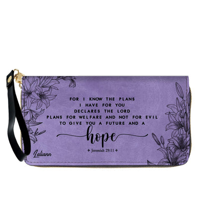 CHRISTIANARTBAG Personalized Purple Leather Bag - Custom Bible Verse Handbag - Floral Christian Gifts for Her - Numbers 6:24-26 Blessing Tote