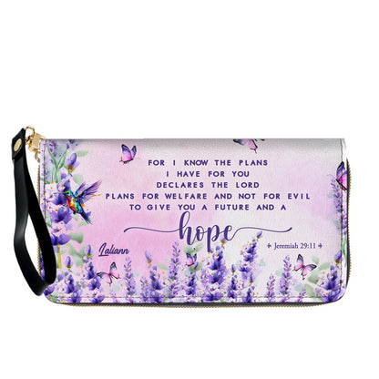 Custom Name Christian Leather Handbag with Matching Long Wallet - Scripture Verse Tote Bag, Inspirational Religious Gift for Women, Mother's Day CAB01042126