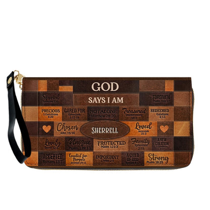 Christian Art Bag God Says You Are Personalized Handbag with Long Wallet | Custom Scripture Leather Tote & Purse Set | Faith Based Religious Gifts for Her CAB01061526