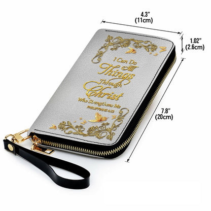 "I Can Do All Things" Inspirational Leather Bag & Wallet Set | CHRISTIANARTBAG™ CAB01042326