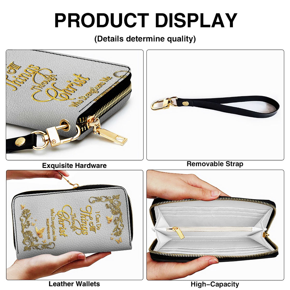 "I Can Do All Things" Inspirational Leather Bag & Wallet Set | CHRISTIANARTBAG™ CAB01042326