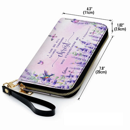 Custom Name Christian Leather Handbag with Matching Long Wallet - Scripture Verse Tote Bag, Inspirational Religious Gift for Women, Mother's Day CAB01042126