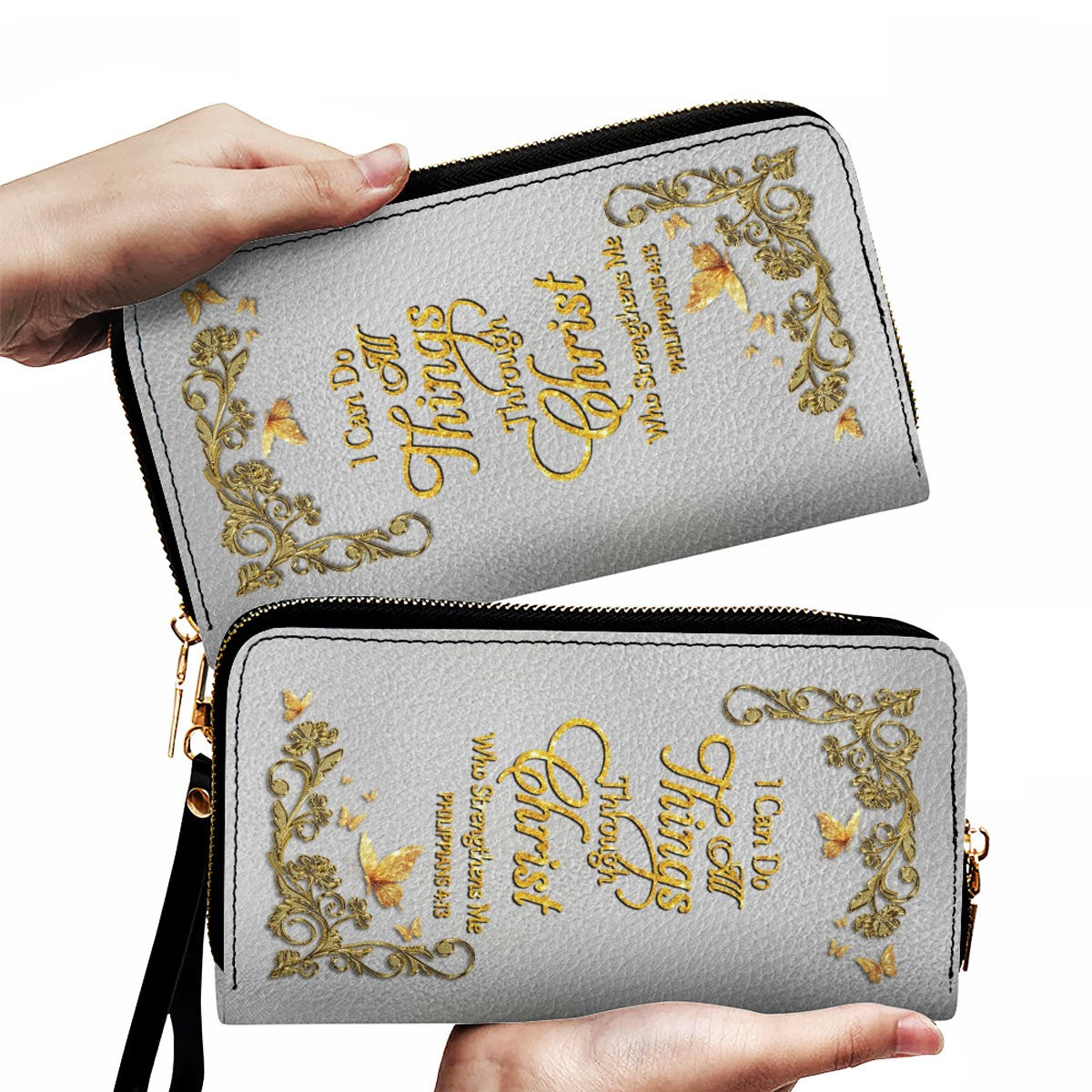 CHRISTIANARTBAG Personalized Leather Handbag & Long Wallet Set – Custom Name & Bible Verse Christian Purse Gift for Women - CAB01030226