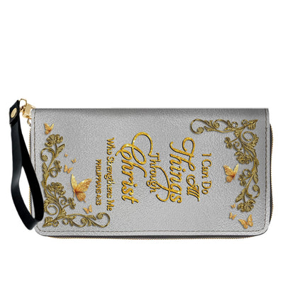 "I Can Do All Things" Inspirational Leather Bag & Wallet Set | CHRISTIANARTBAG™ CAB01042326