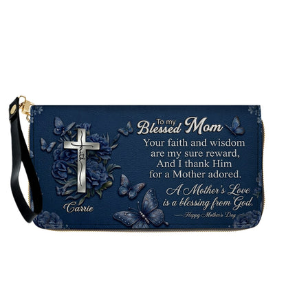 CHRISTIANARTBAG | Personalized Leather Handbag - Blessed Mother Edition - Custom Name & Faith Design CAB14626