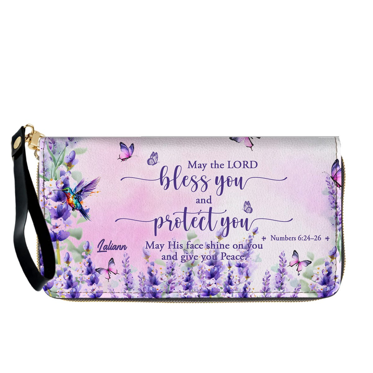 Custom Name Christian Leather Handbag with Matching Long Wallet - Scripture Verse Tote Bag, Inspirational Religious Gift for Women, Mother's Day CAB01042126
