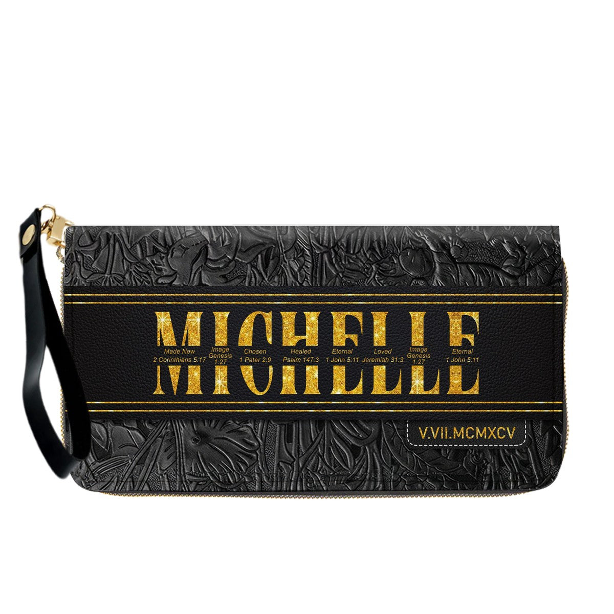 Personalized Leather Handbag & Wallet Set with Custom Name Bible Verses & Roman Numeral Date - CHRISTIANARTBAG CAB01030626