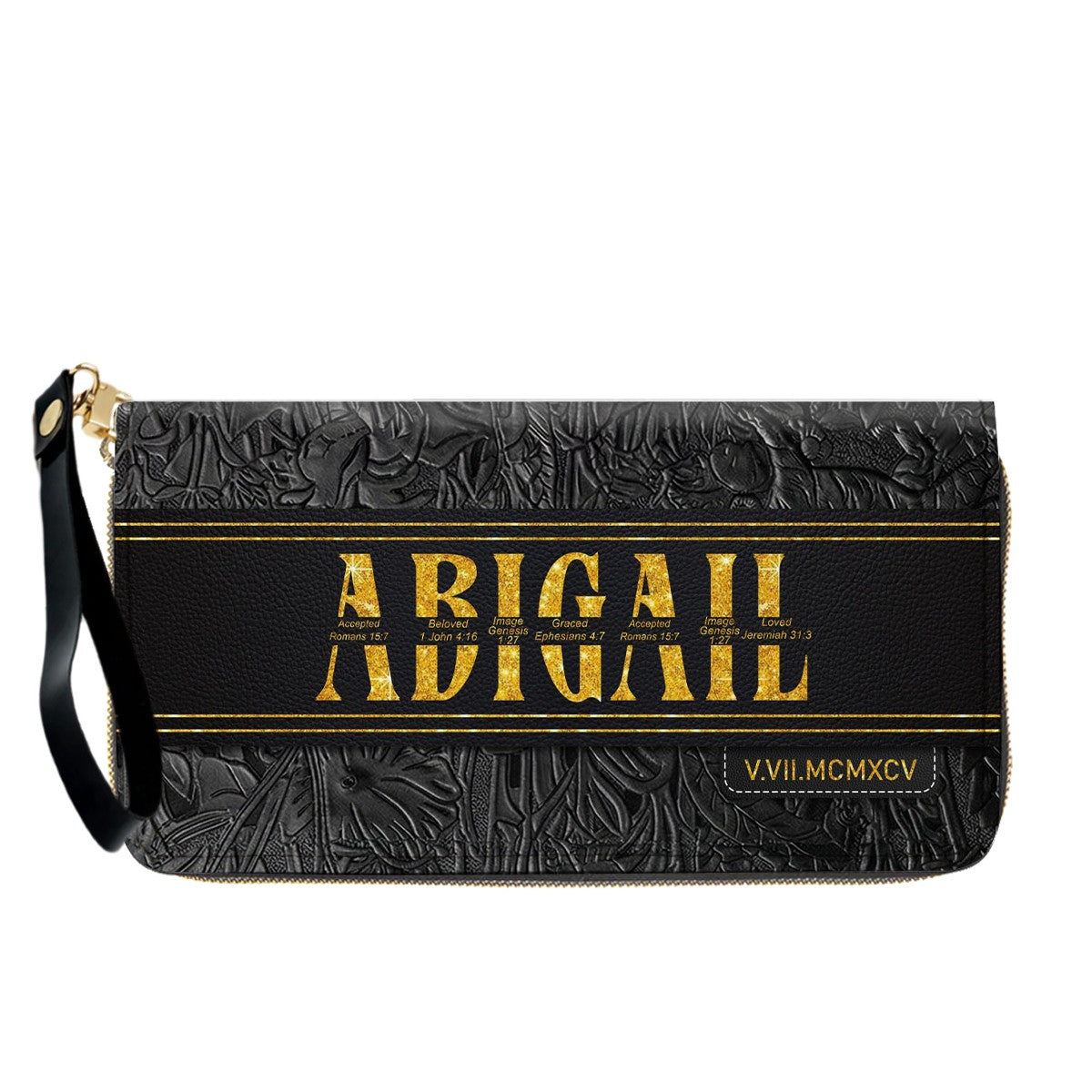 Personalized Leather Handbag & Wallet Set with Custom Name Bible Verses & Roman Numeral Date - CHRISTIANARTBAG CAB01030626