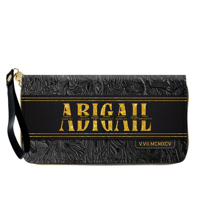 Personalized Leather Handbag & Wallet Set with Custom Name Bible Verses & Roman Numeral Date - CHRISTIANARTBAG CAB01030626