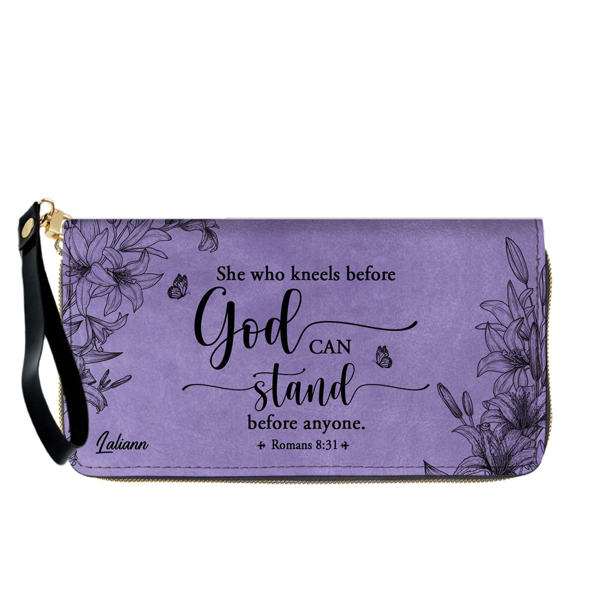 CHRISTIANARTBAG Personalized Purple Leather Bag - Custom Bible Verse Handbag - Floral Christian Gifts for Her - Numbers 6:24-26 Blessing Tote