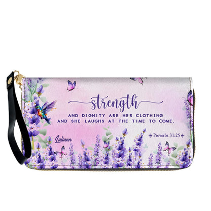 Custom Name Christian Leather Handbag with Matching Long Wallet - Scripture Verse Tote Bag, Inspirational Religious Gift for Women, Mother's Day CAB01042126