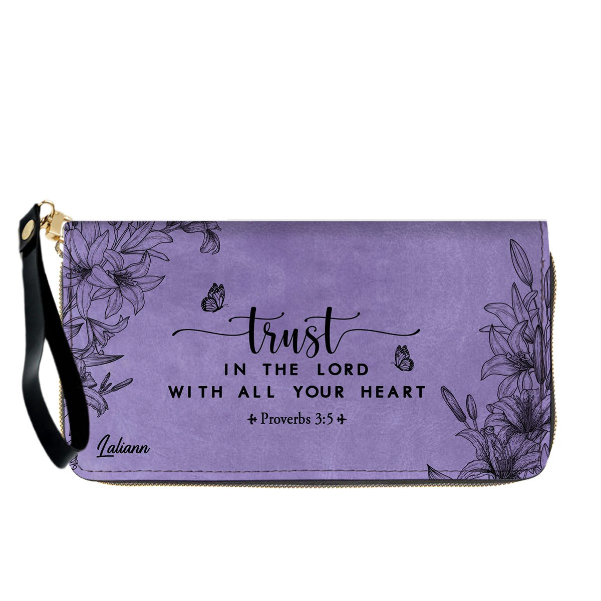 CHRISTIANARTBAG Personalized Purple Leather Bag - Custom Bible Verse Handbag - Floral Christian Gifts for Her - Numbers 6:24-26 Blessing Tote