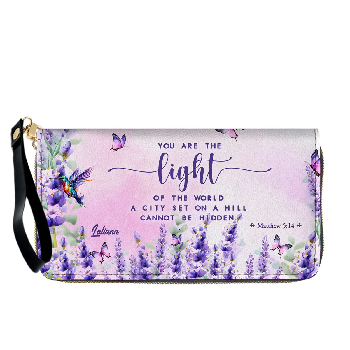 Custom Name Christian Leather Handbag with Matching Long Wallet - Scripture Verse Tote Bag, Inspirational Religious Gift for Women, Mother's Day CAB01042126