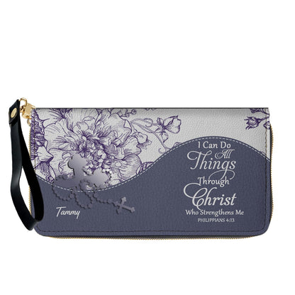 Personalized Christian Long Wallet for Women | Engraved Bible Verse & Name Wristlet Purse – CHRISTIANARTBAG