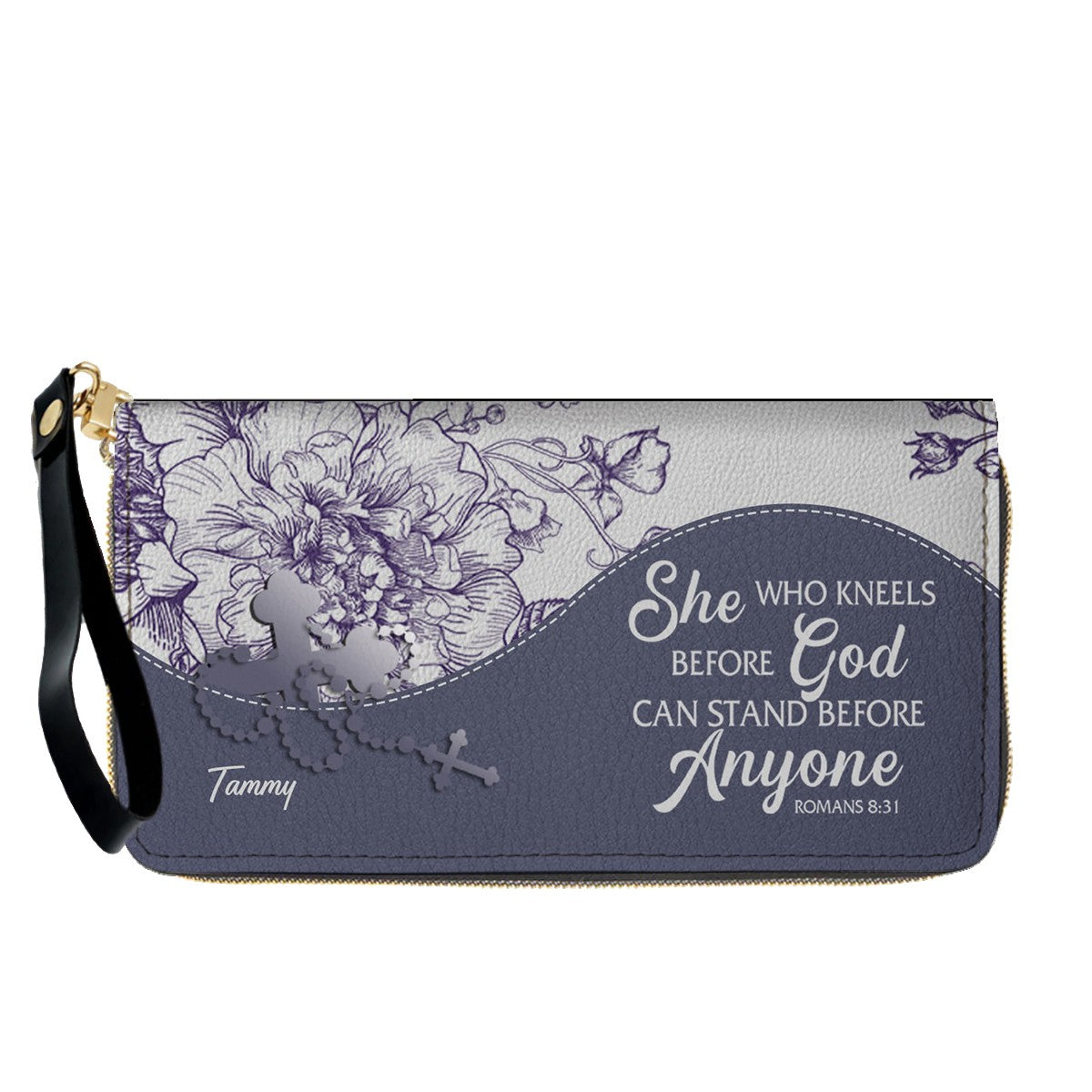Christian Personalized Leather Handbag Flower for Women – Custom Name & Scripture | CHRISTIANARTBAG CAB031326